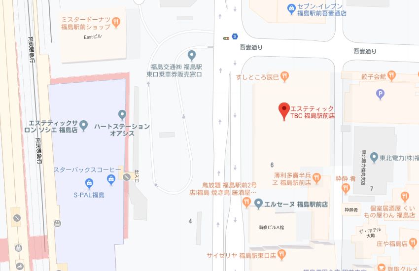エステティックTBC福島駅前店地図