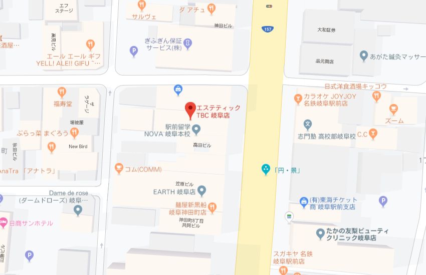 エステティックTBC岐阜店地図