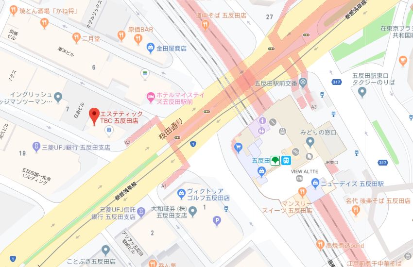 エステティックTBC五反田店地図