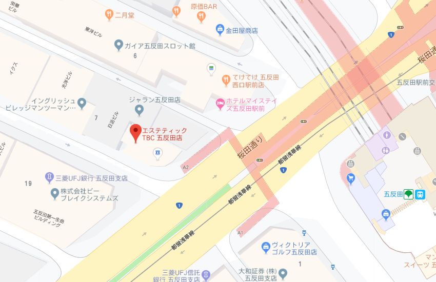 エステティックTBC五反田店地図