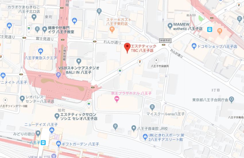 エステティックTBC八王子店地図