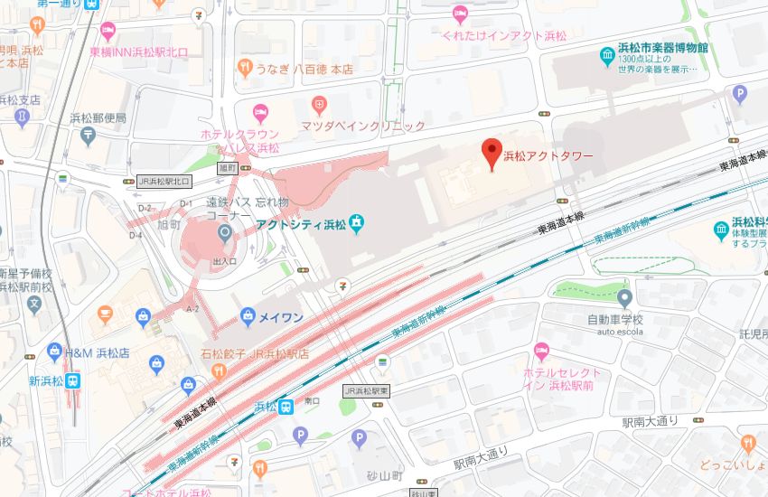 エステティックTBC浜松アクトタワー店地図