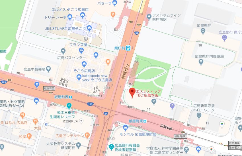 エステティックTBC広島本店地図