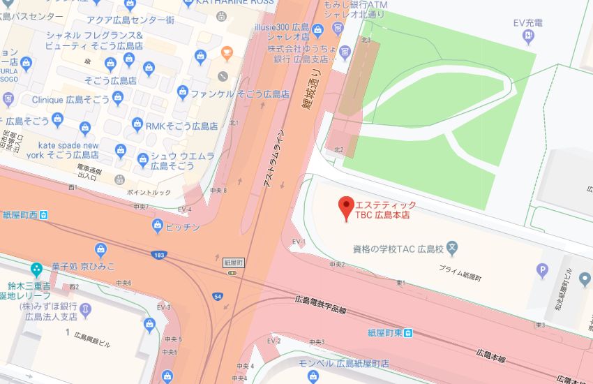 エステティックTBC広島本店地図