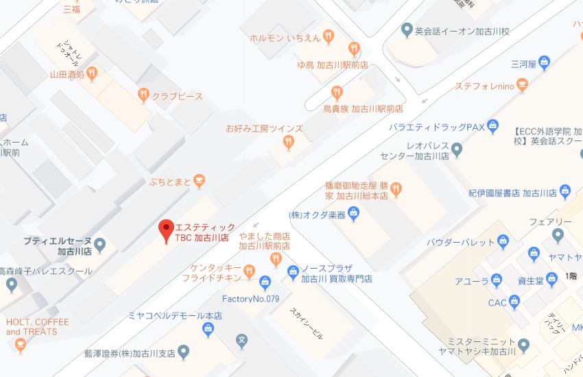 エステティックTBC加古川店地図