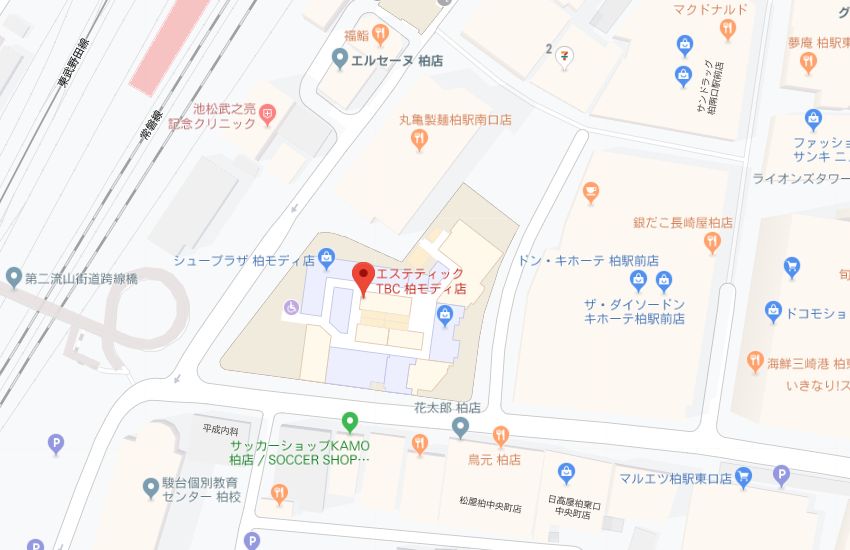 エステティックTBC柏モディ店地図