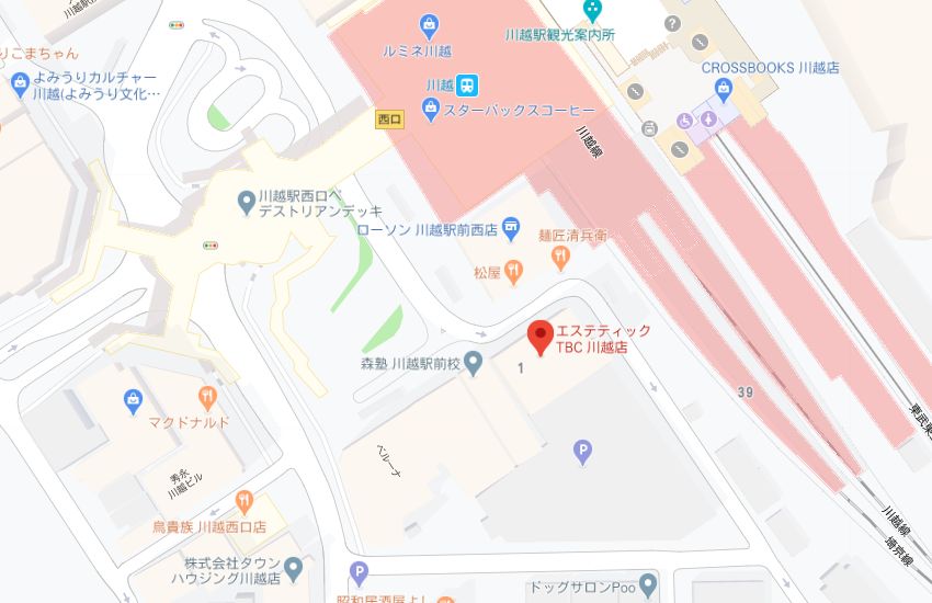エステティックTBC川越店地図