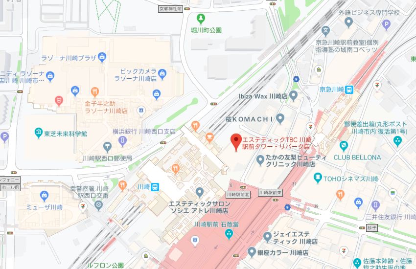 エステティックTBC川崎駅前タワー・リバーク店地図