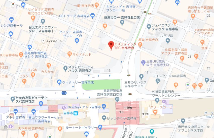 エステティックTBC吉祥寺店地図