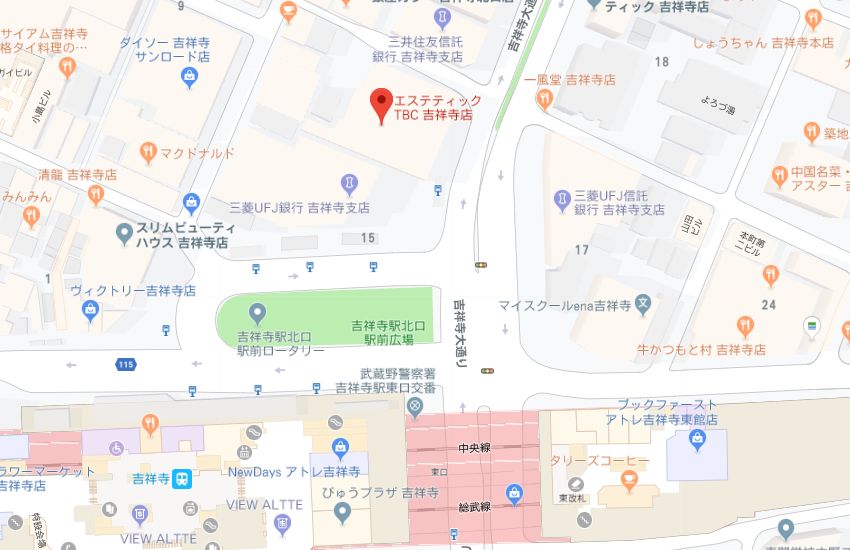 エステティックTBC吉祥寺店地図