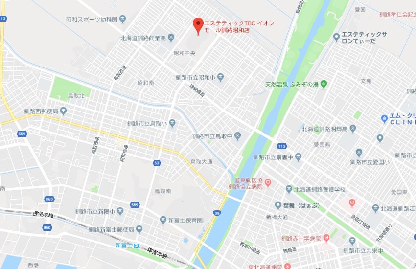 エステティックTBCイオンモール釧路昭和店地図