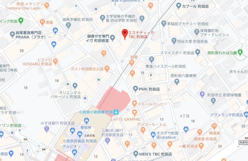 エステティックTBC町田店地図