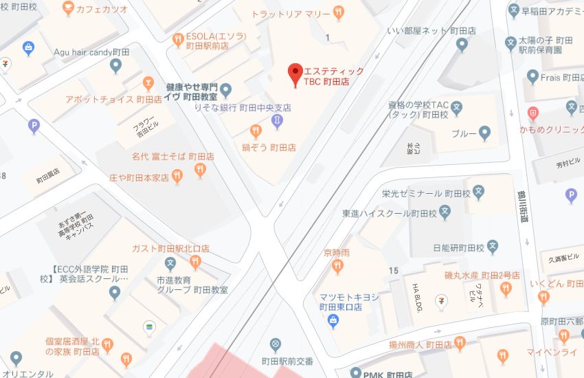 エステティックTBC町田店地図