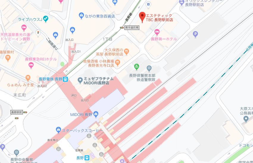 エステティックTBC長野駅前店地図
