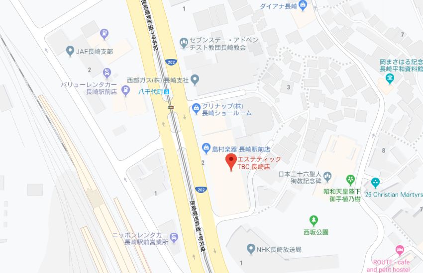 エステティックTBC長崎店地図