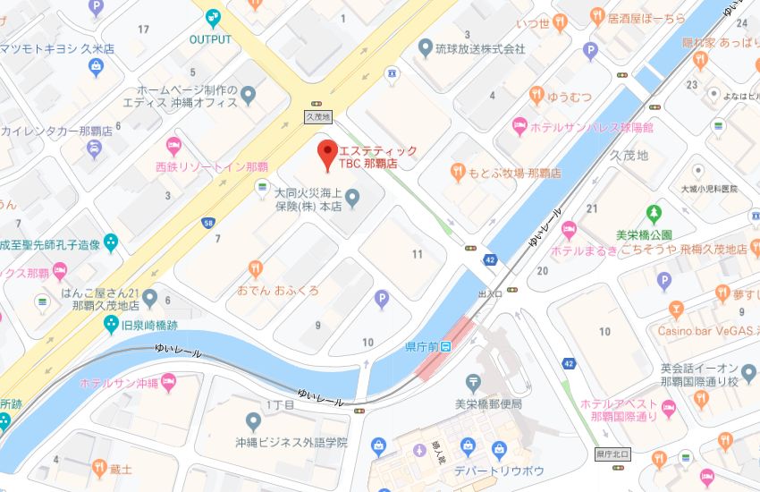 エステティックTBC那覇店地図