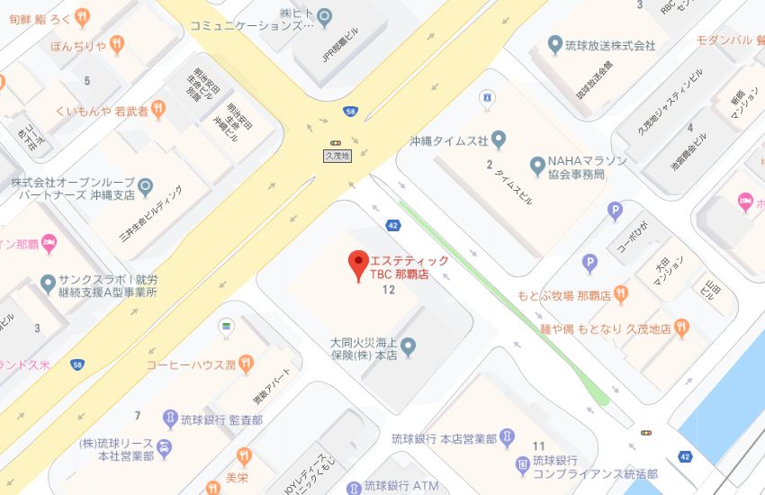 エステティックTBC那覇店地図