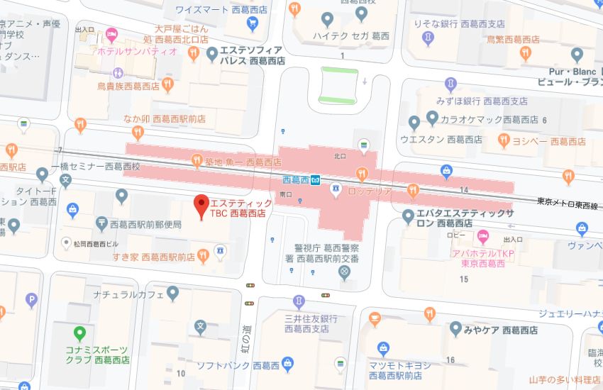 エステティックTBC西葛西店地図
