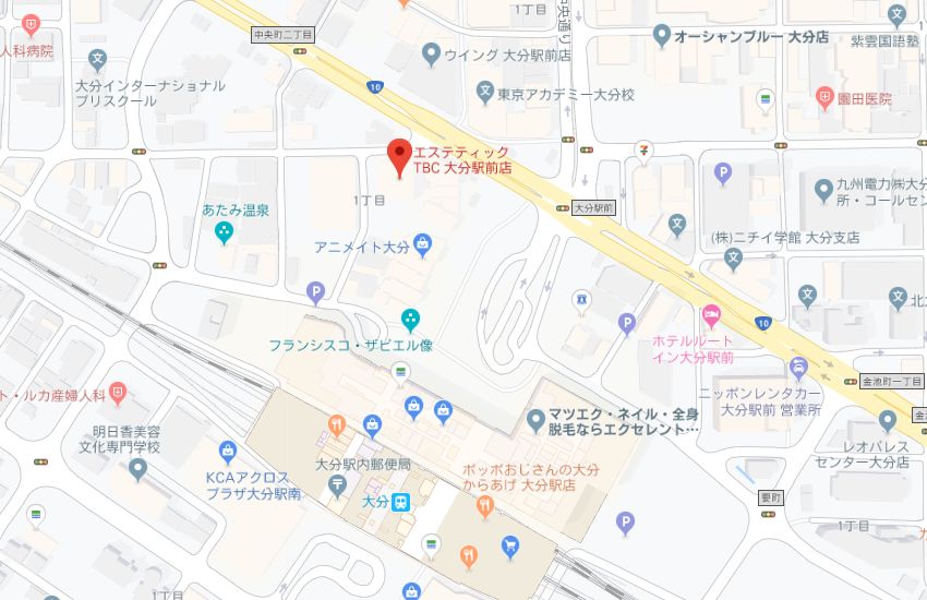 エステティックTBC大分駅前店地図