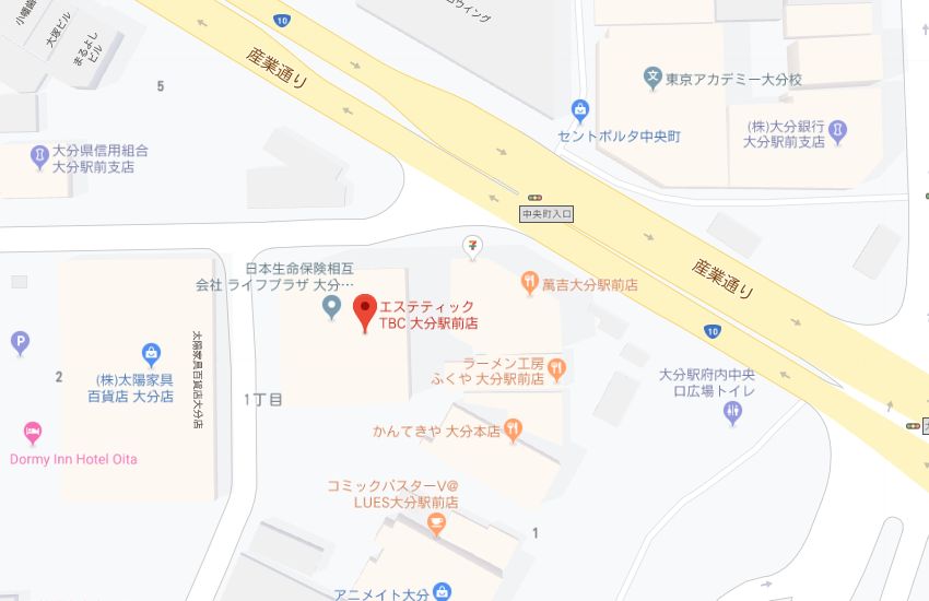 エステティックTBC大分駅前店地図
