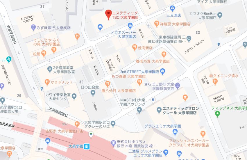 エステティックTBC大泉学園店地図