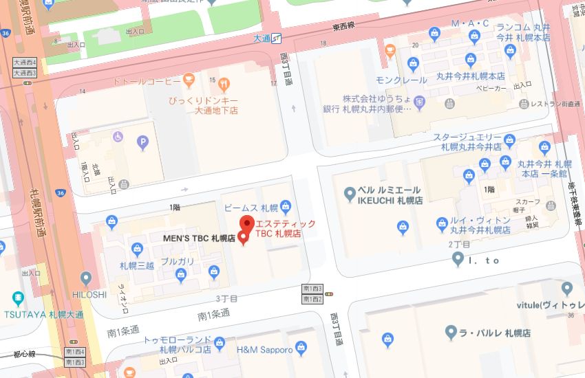 エステティックTBC札幌本店地図