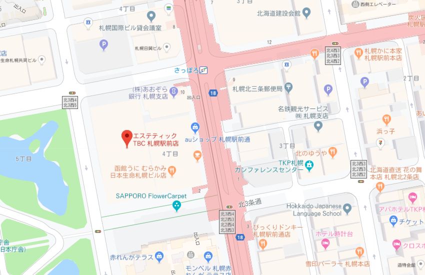 エステティックTBC札幌駅前店地図