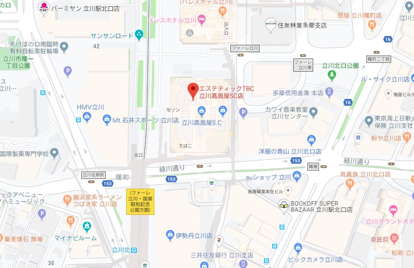 エステティックTBC立川高島屋SC店地図