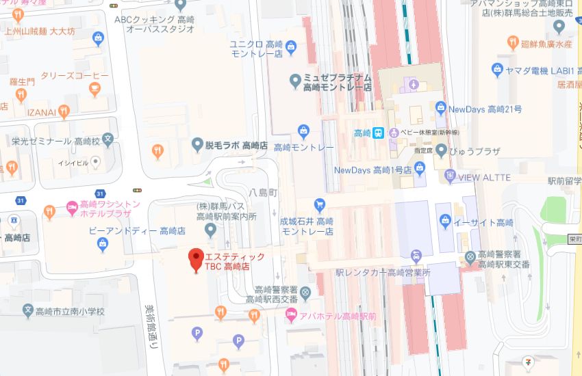 エステティックTBC高崎店地図