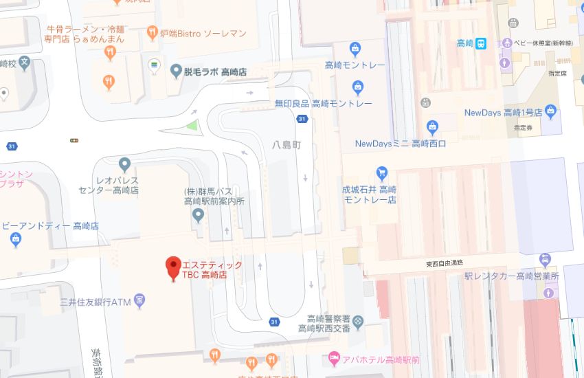 エステティックTBC高崎店地図