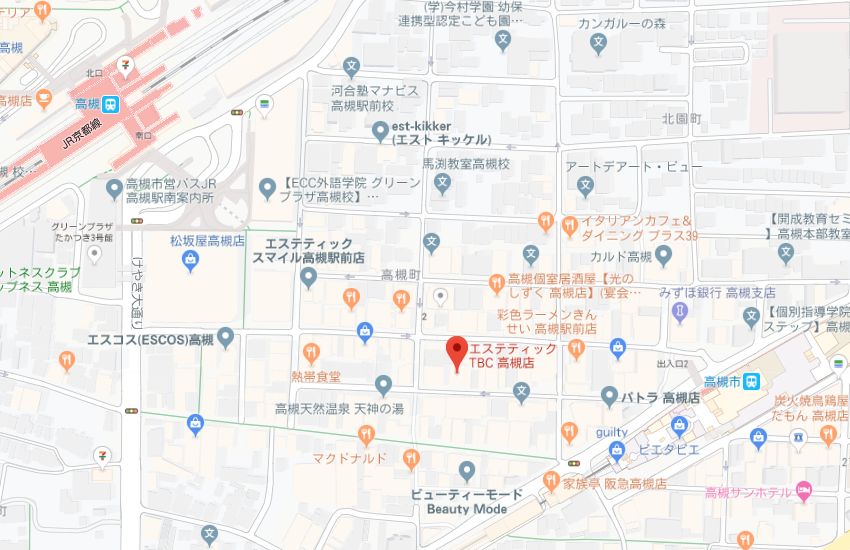 エステティックTBC高槻店地図