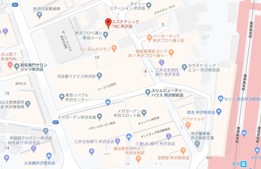 エステティックTBC所沢店地図