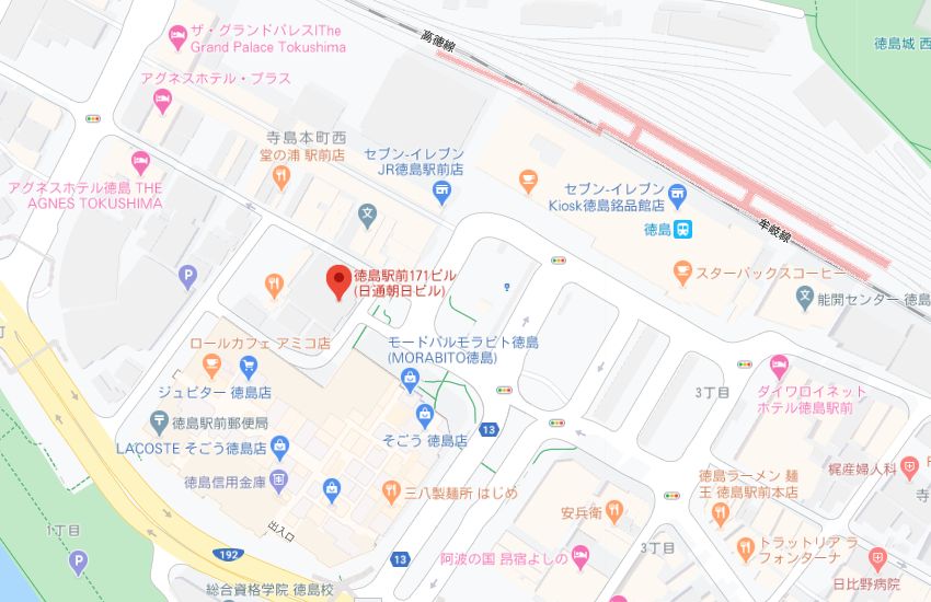エステティックTBC徳島店地図