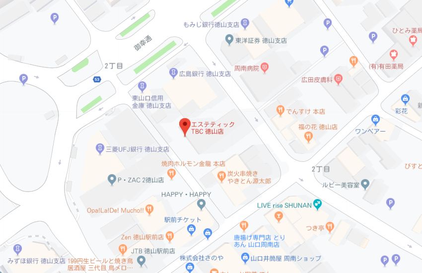 エステティックTBC徳山店地図