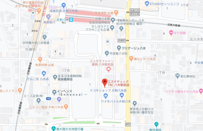 エステティックTBC八木駅前店地図