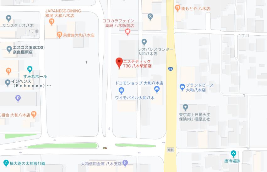 エステティックTBC八木駅前店地図