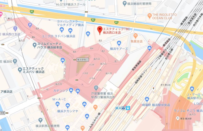 エステティックTBC横浜西口本店地図