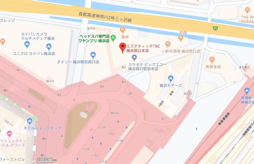 エステティックTBC横浜西口本店地図